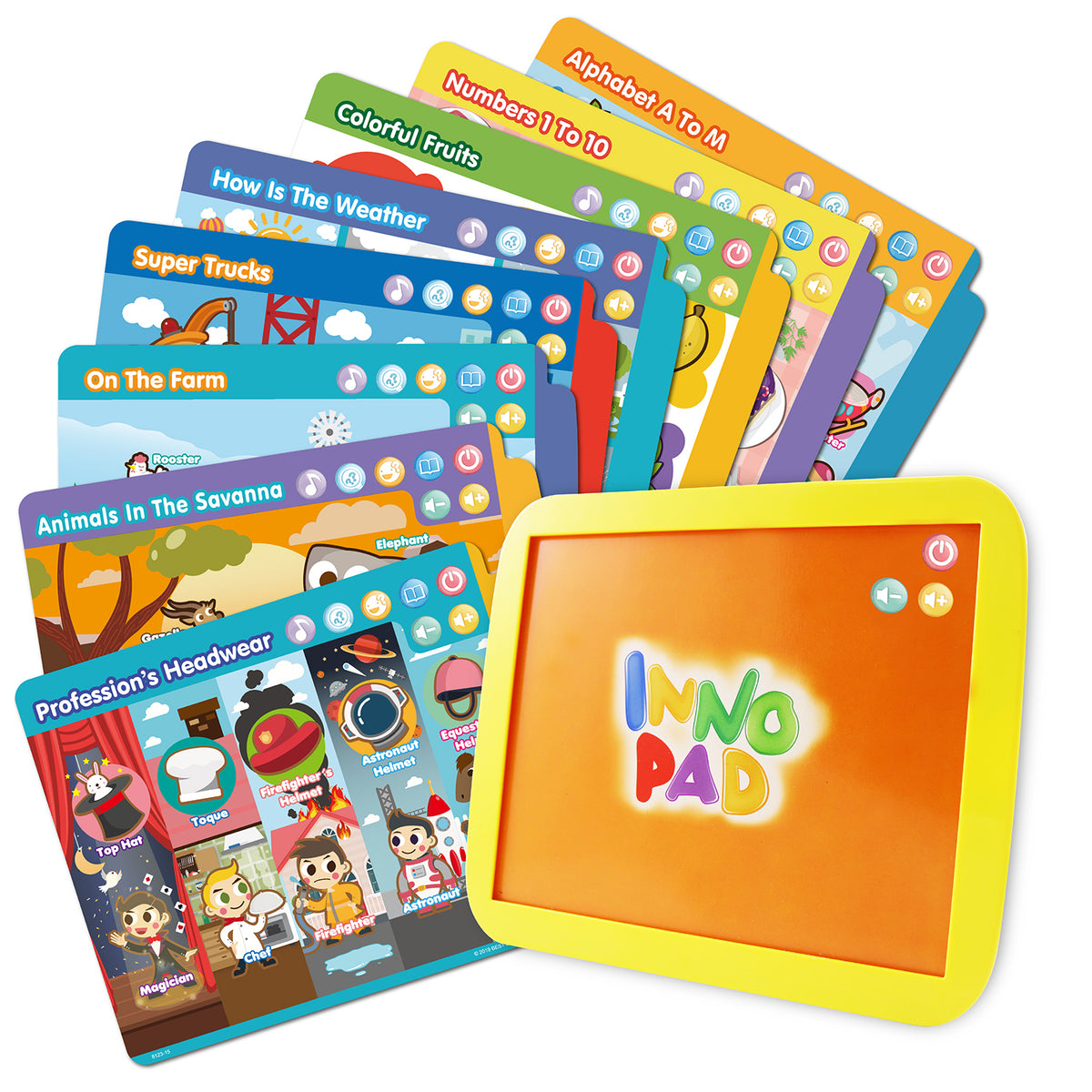 Learning toy with its card of INNO PAD: Smart Fun Lessons - BEST LEARNING shown